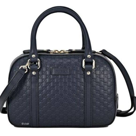 Gucci O Borsa Microguccissima Crossbody in Navy NEW WITH CARDS AND DUST BAG - Picture 1 of 4
